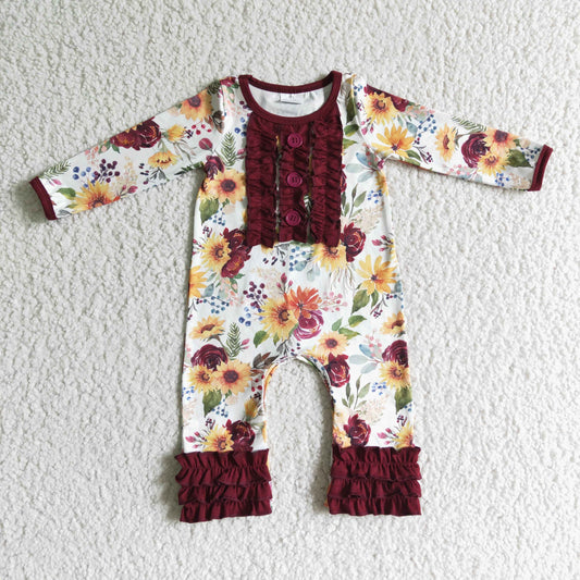 Sunflower girl romper