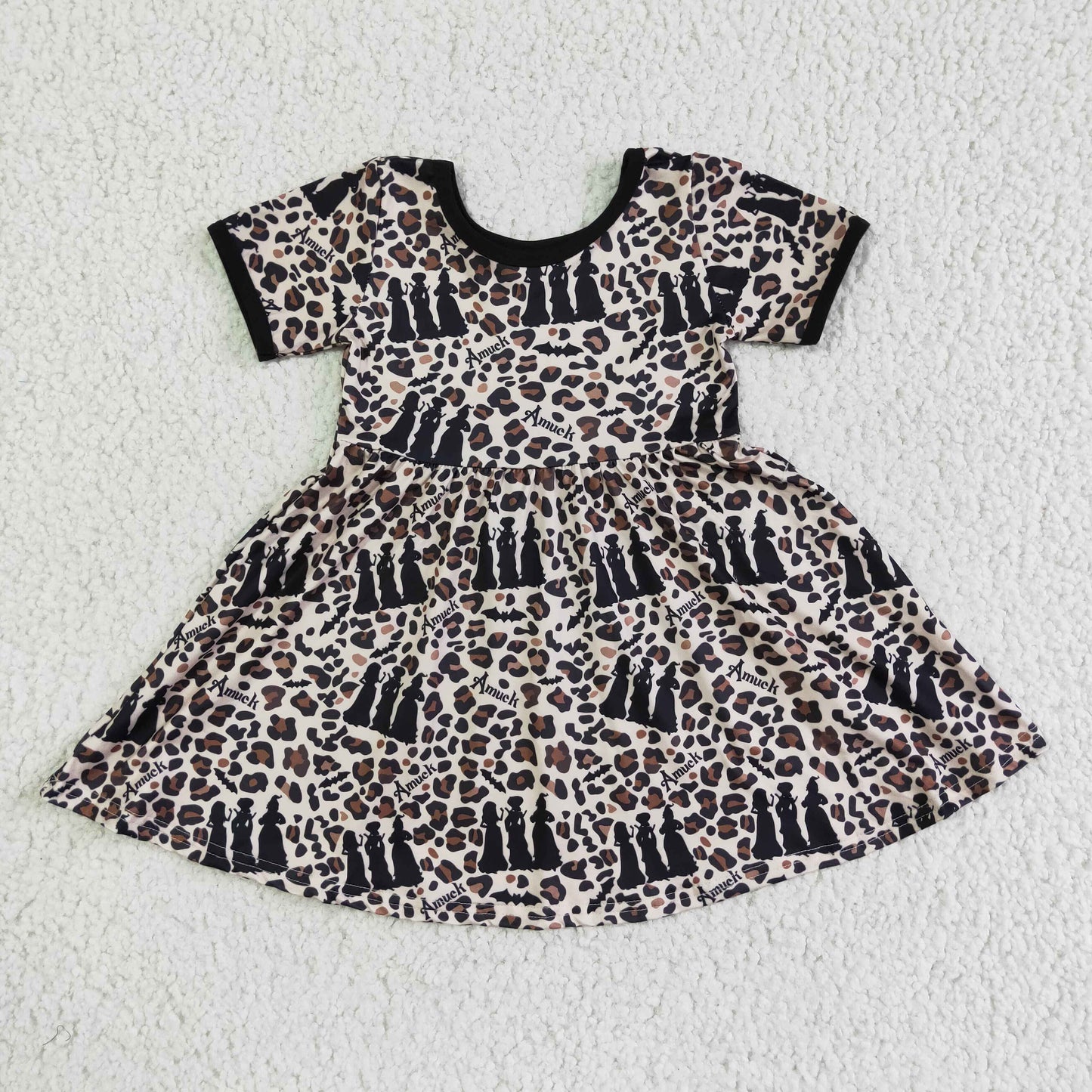 Leopard witch short sleeve Dress GSD0105