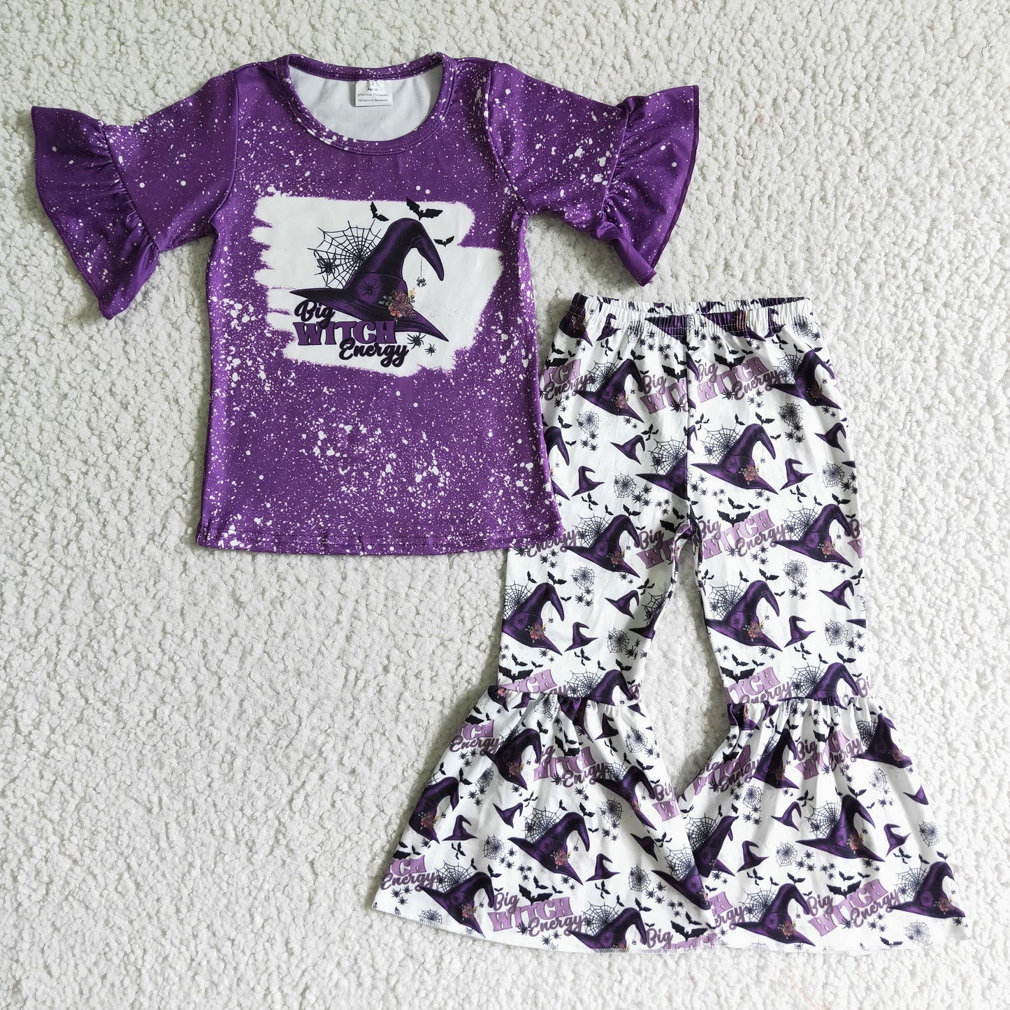 Witch purple T-shirt bell bottoms set GSPO0094