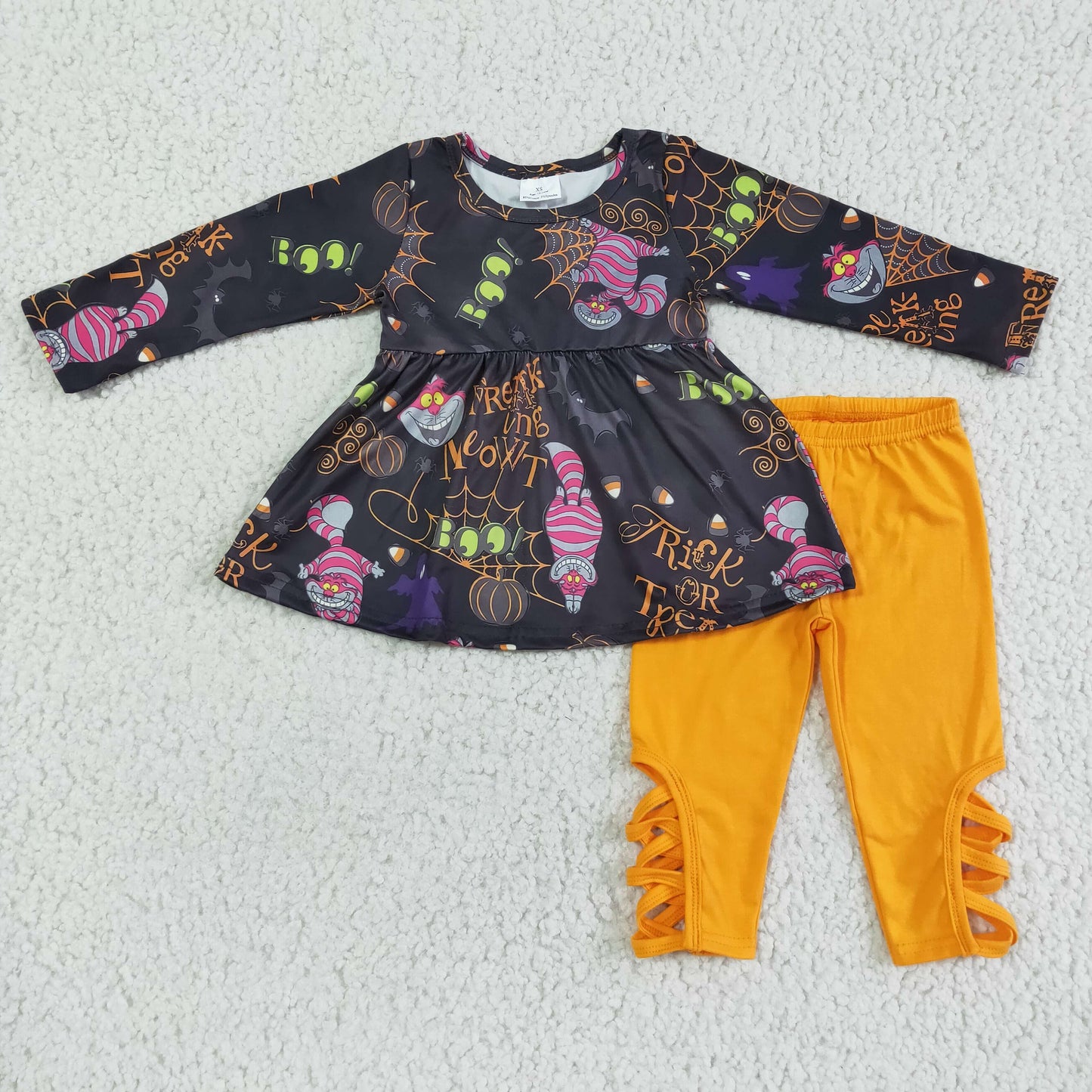 Halloween Cartoon Tops criss cross leggings sets GLP0048