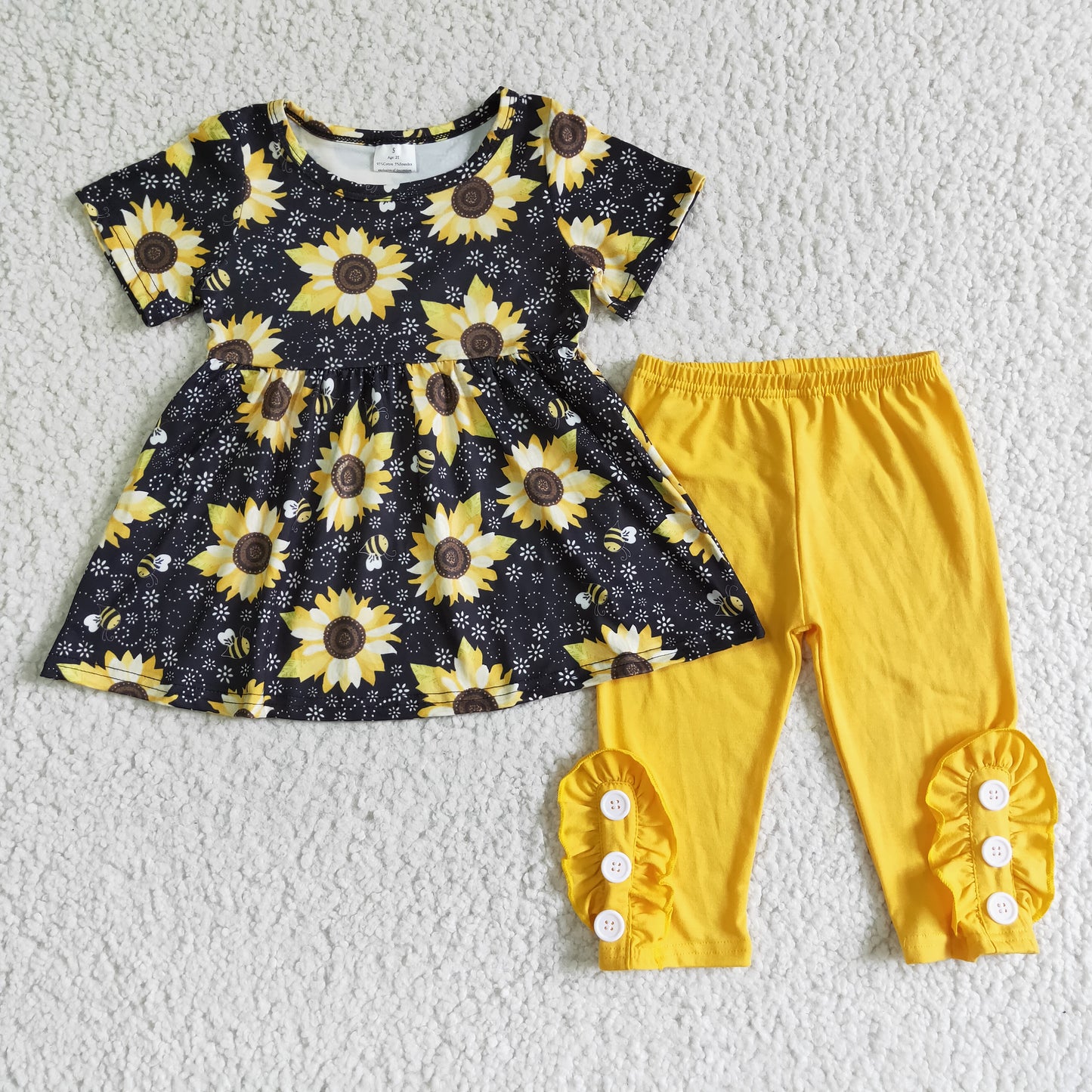 Sunflower tunic dress Top long Legging pants set