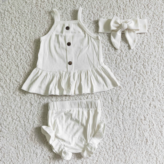 White Top Bummie Set with bow