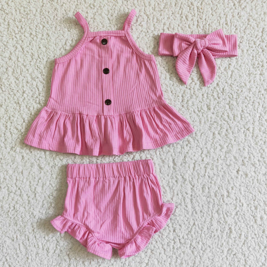 Pink Top Bummie Set with bow