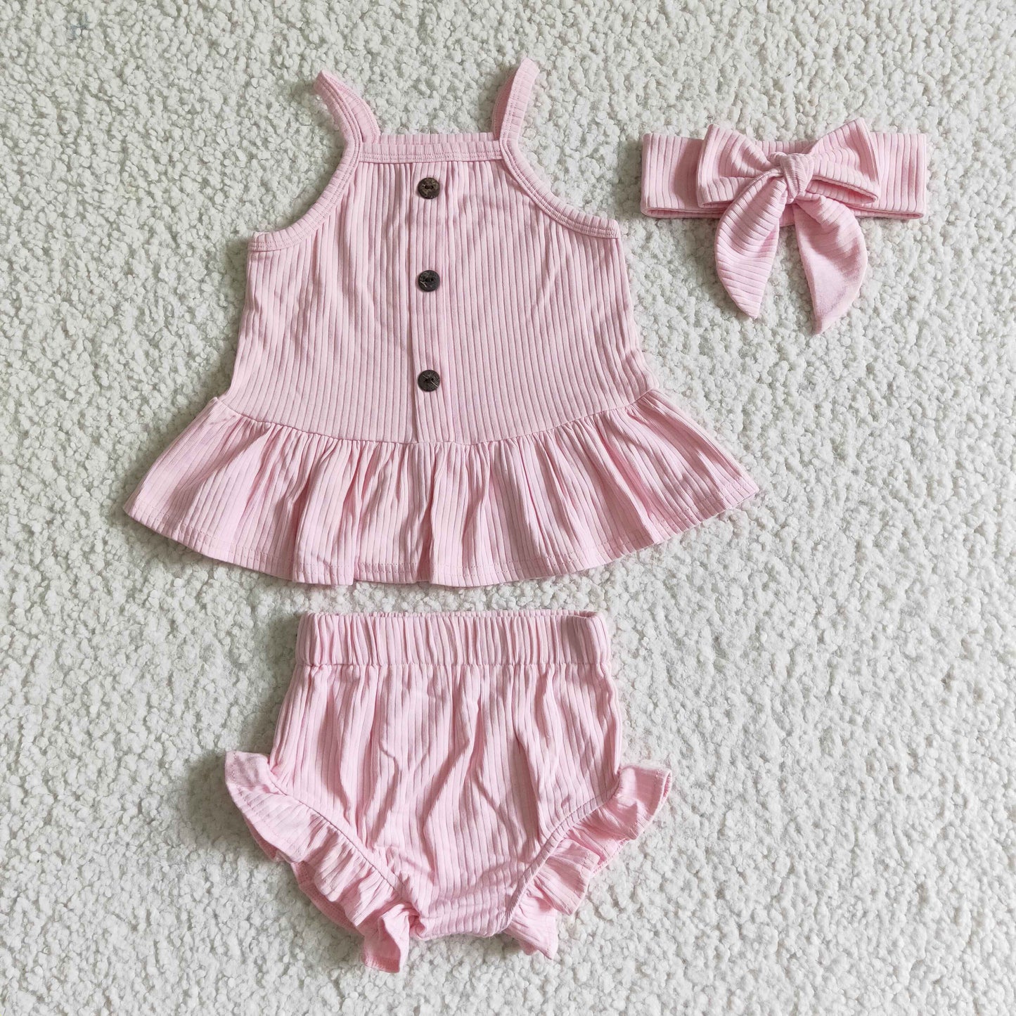 Pink Top Bummie Set with bow