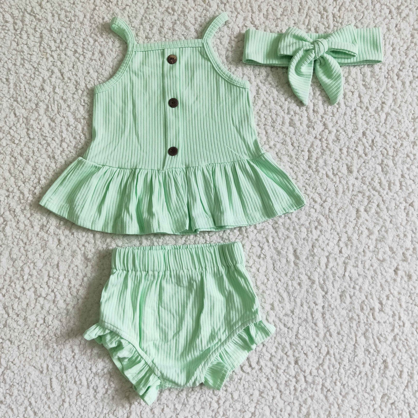 Green Top Bummie Set with bow