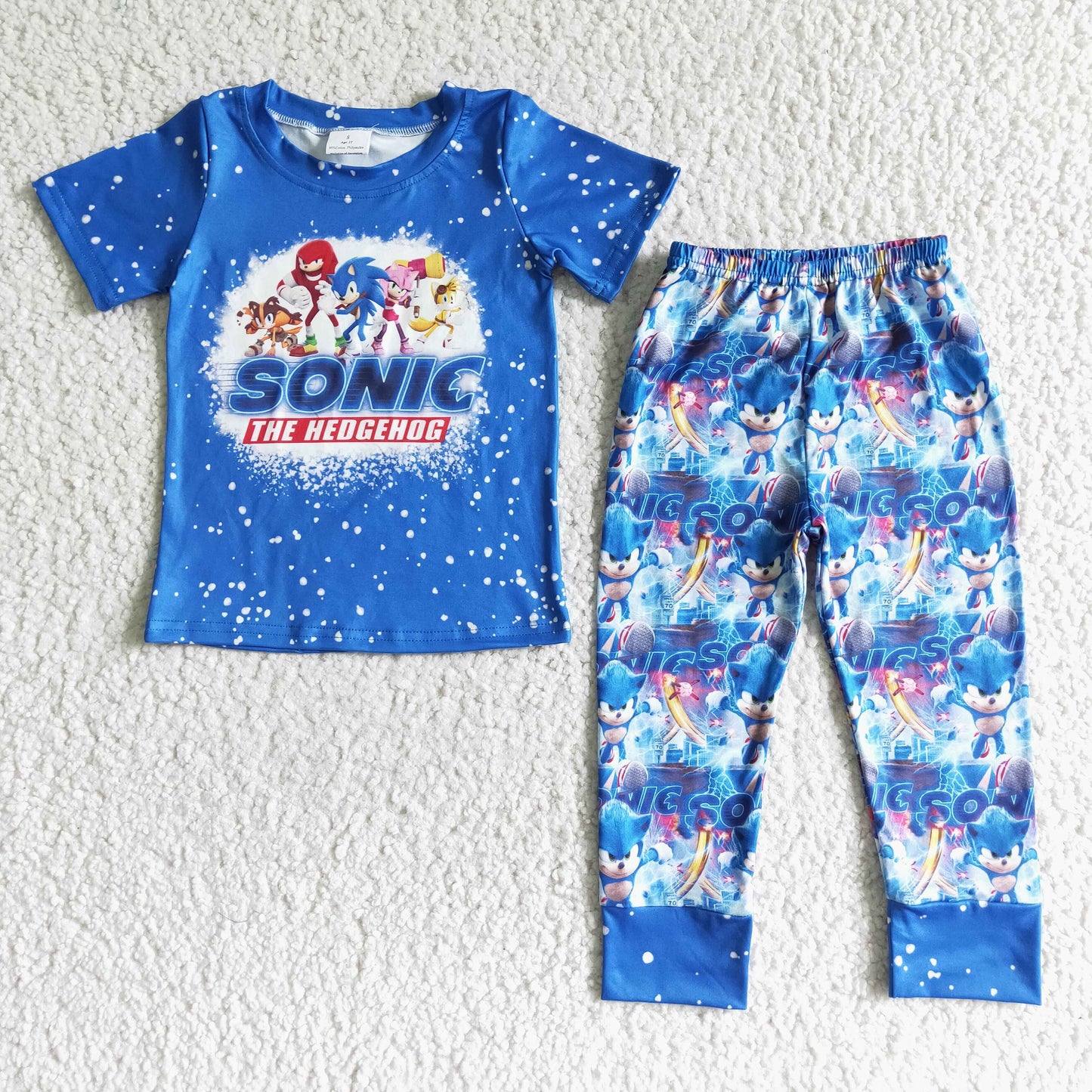 Cartoon Boy Short sleeve Top long pants set