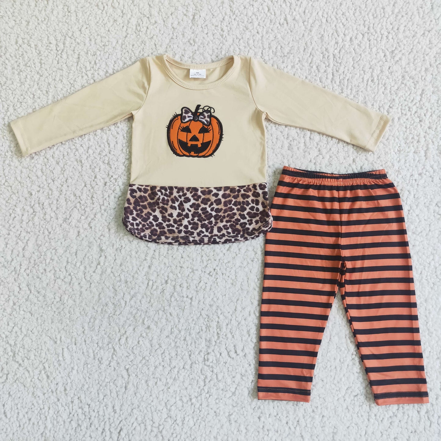 Pumpkin Embroidery girls Halloween suits GLP0043