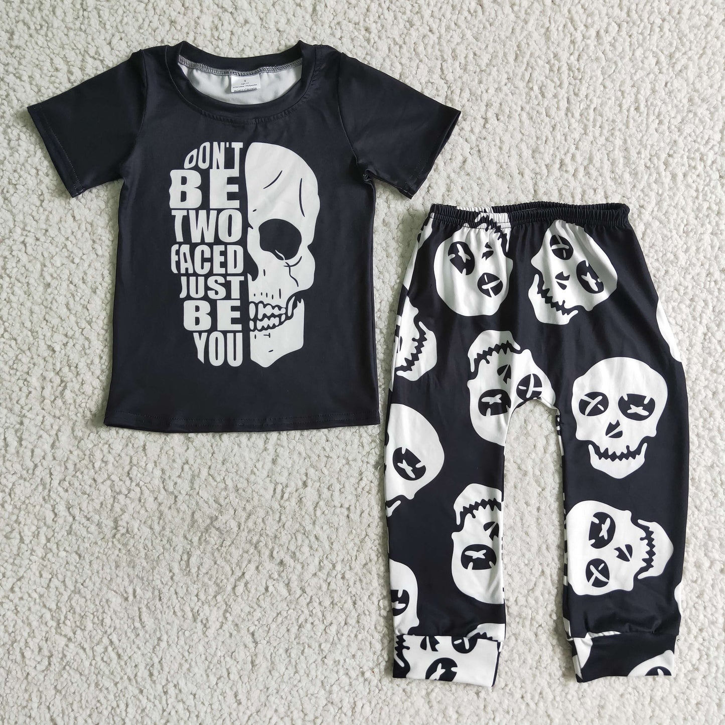 Boy Halloween Skull printed clothing suits BSPO0016