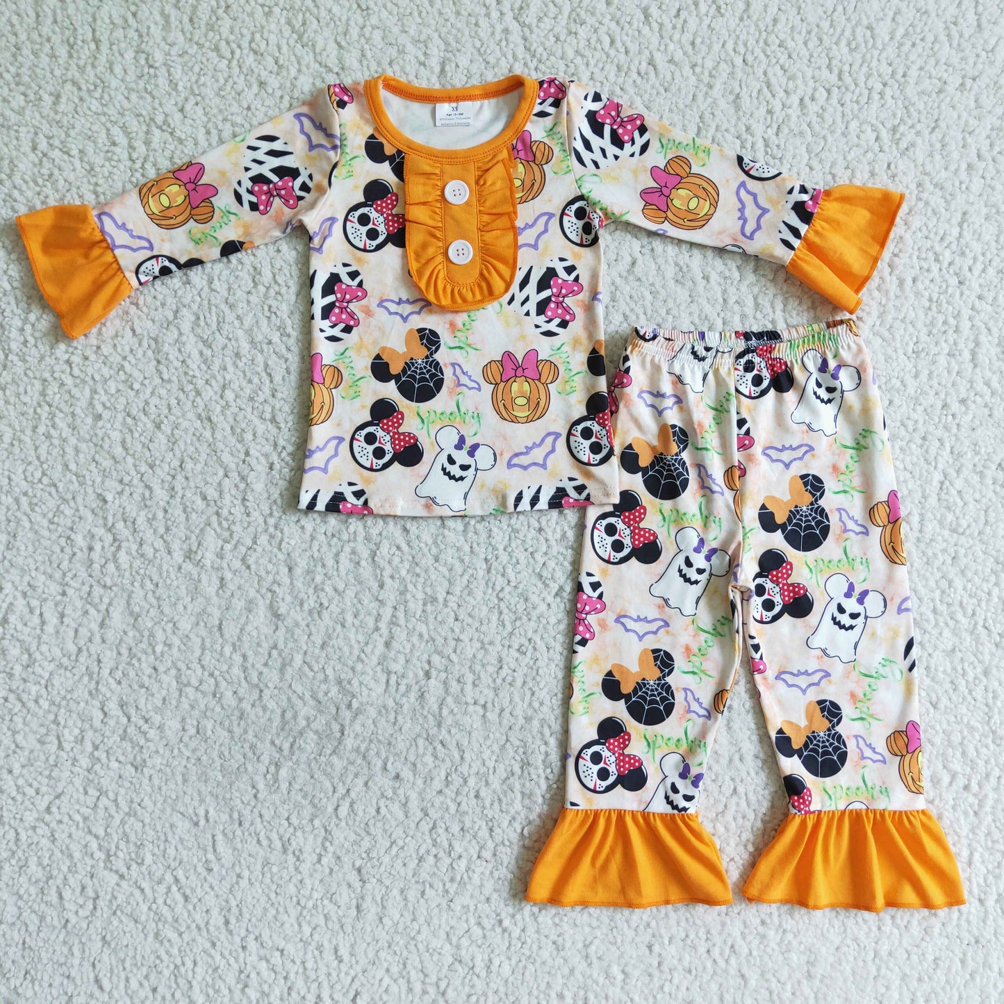 Halloween girls long sleeve pajamas set GLP0081