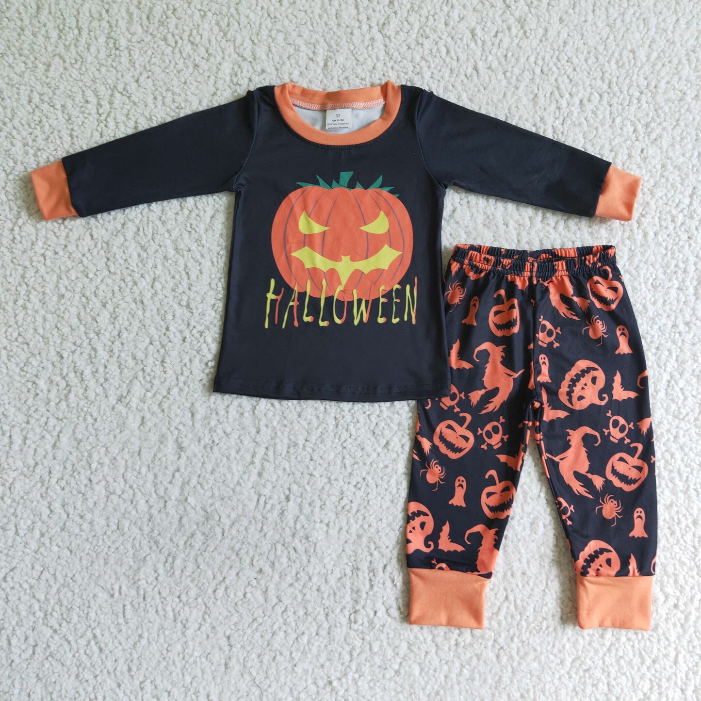 Boy Halloween Pumpkin pajamas sets BLP0014