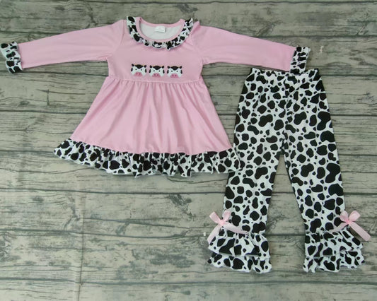 Cow Print  Long sleeve T-shirt long pants Outfit