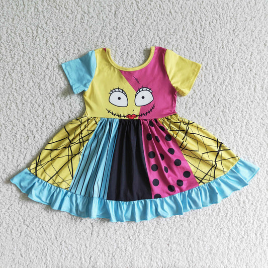 Cartoon Short  Sleeve ruffle Dresses