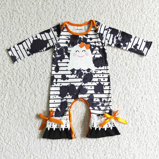 Halloween Ghost long sleeve Romper