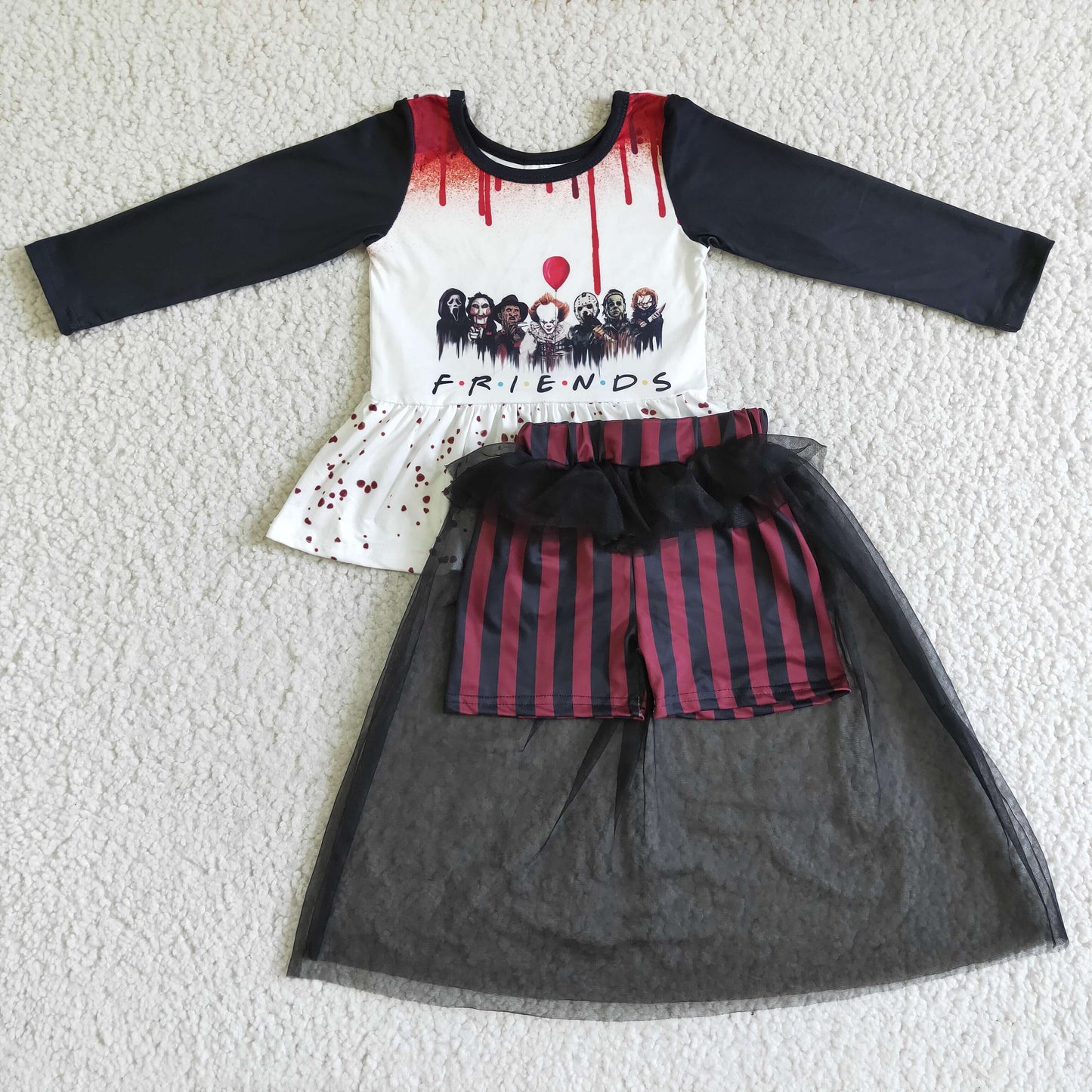 Halloween Friends girl shorts set GLD0041