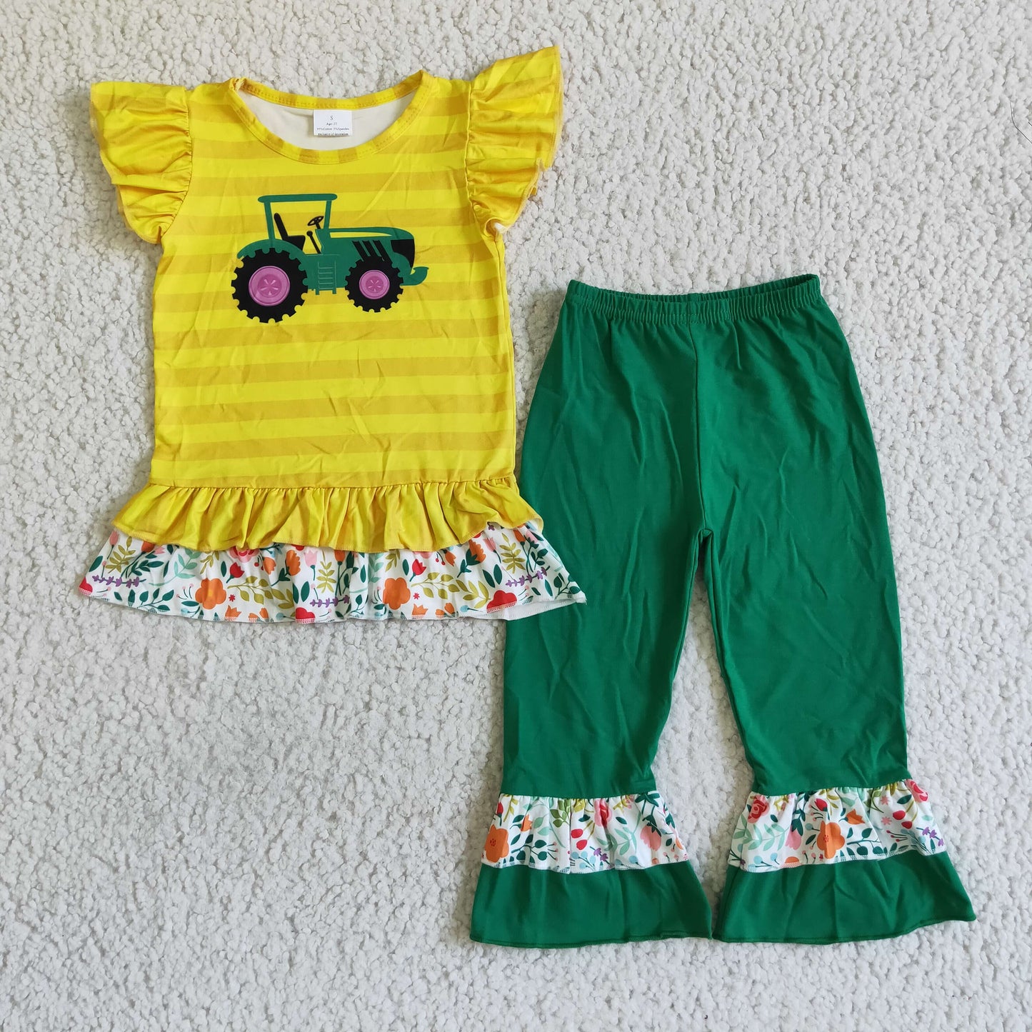 tractor ruffle sleeve t-shirt ruffle Pants Outfit