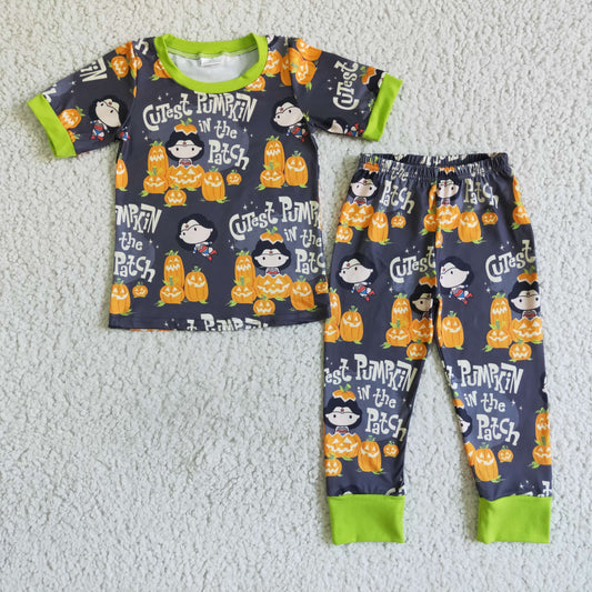 boys grimace pumpkin halloween pajamas sets BSPO0027