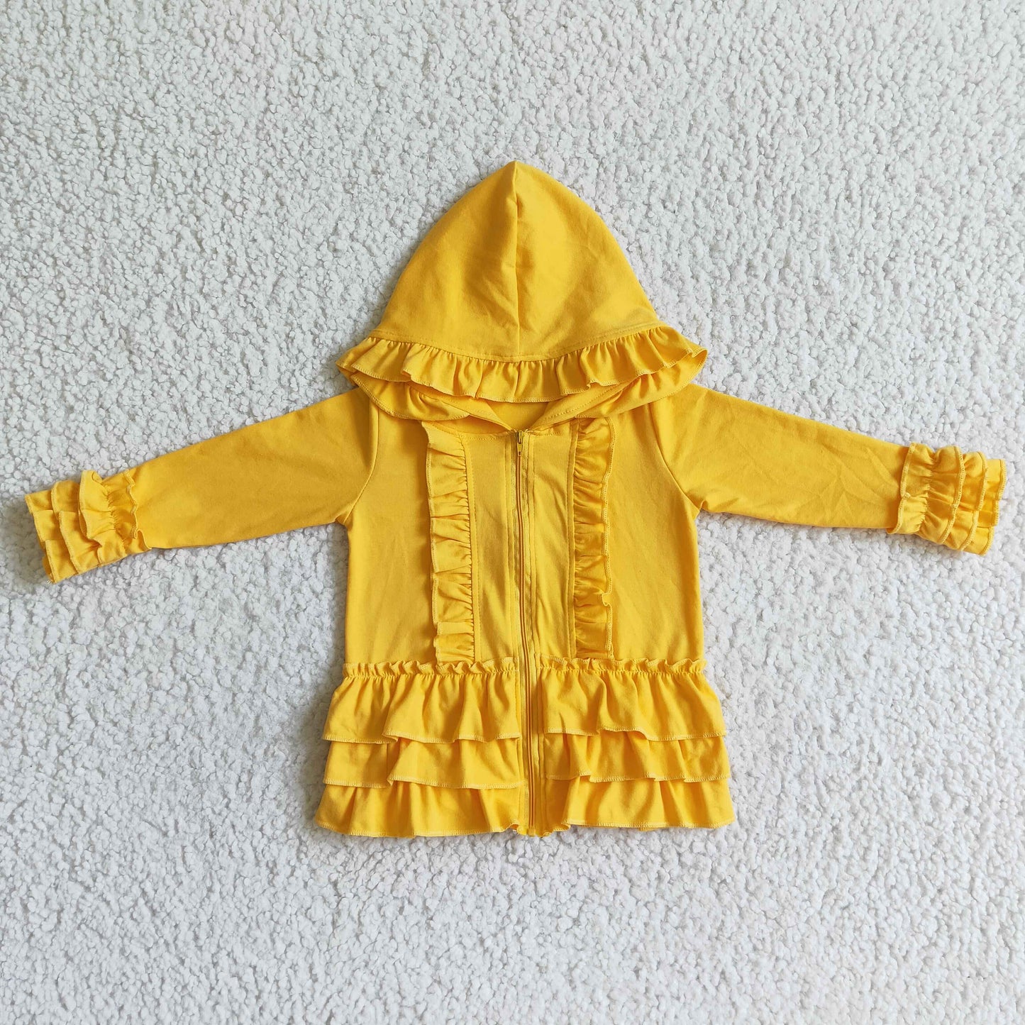 Yellow Ruffle hoodie top