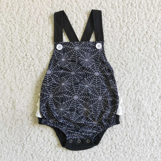 Black cobweb baby bubble romper SR0075