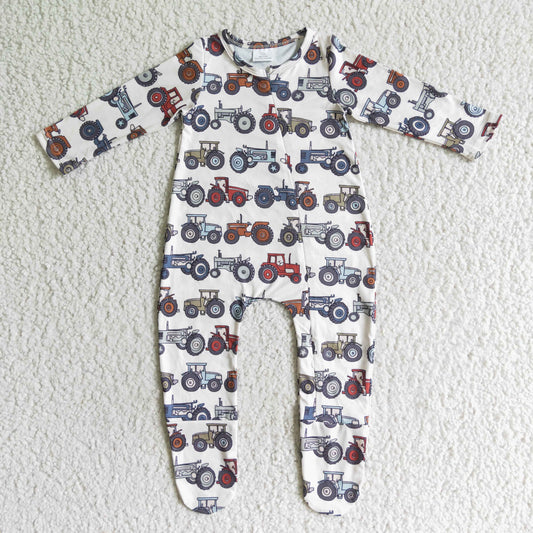 LR0072 baby Tractor long Sleeve romper