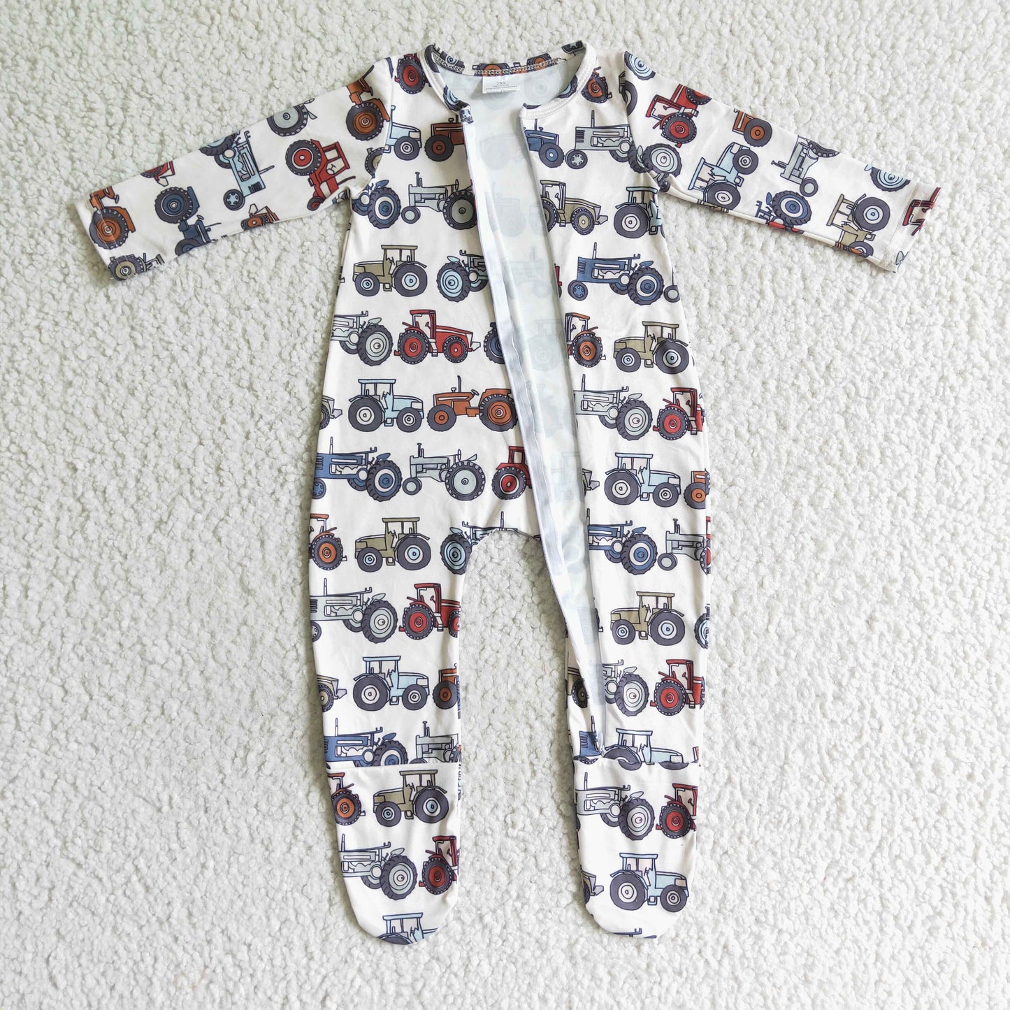 LR0072 baby Tractor long Sleeve romper