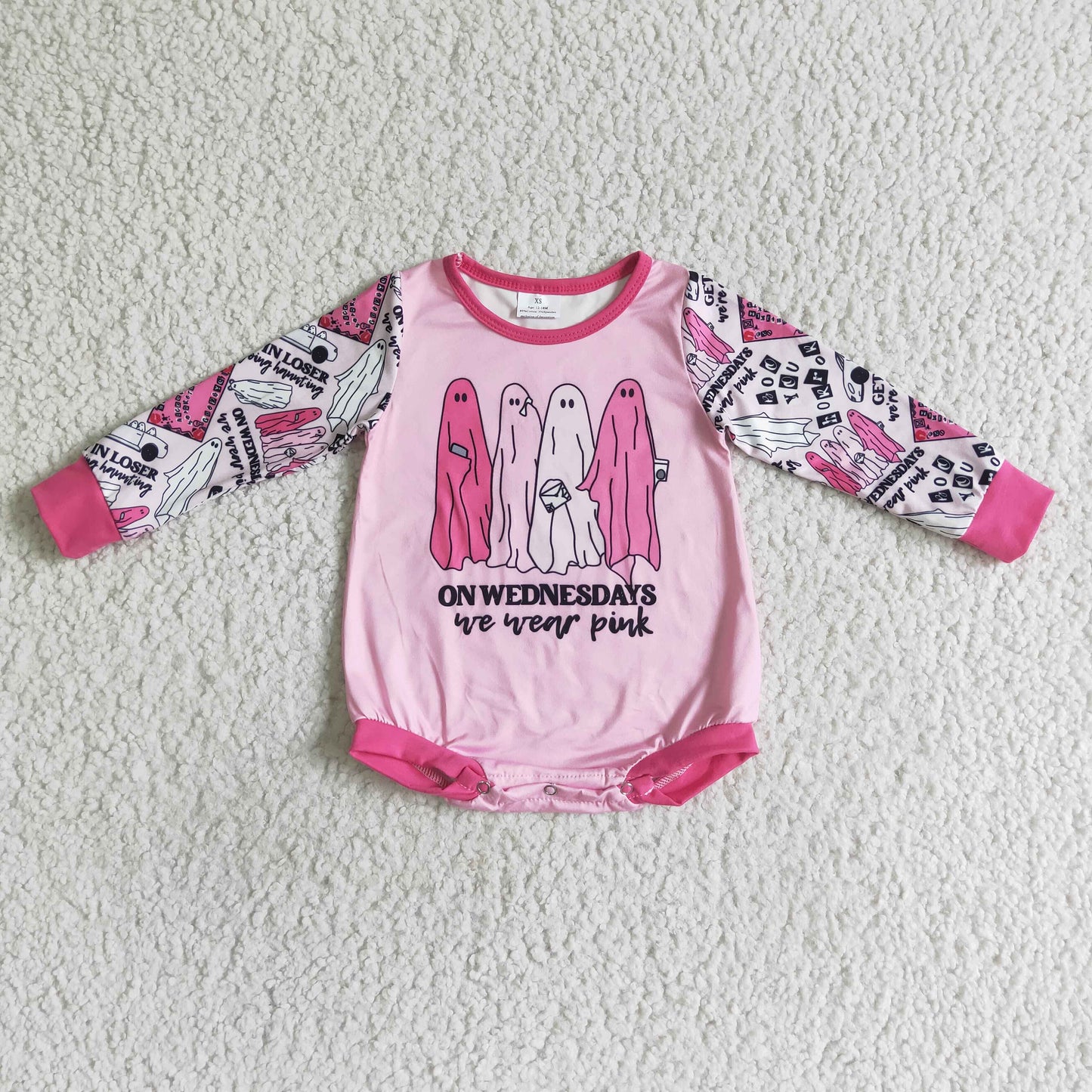 Halloween Pink Long Sleeve onesie LR0098