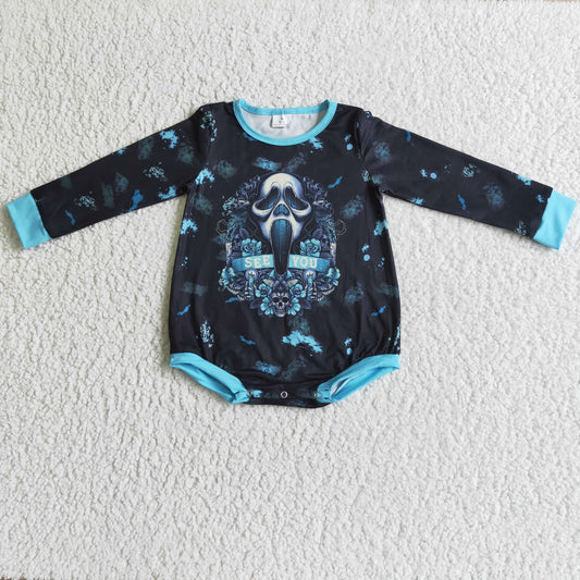 blue skull Long Sleeve romper LR0091