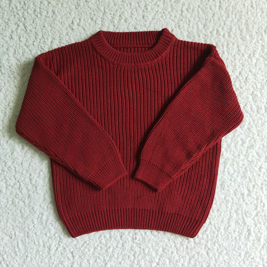 Brown Red Long sleeve sweater