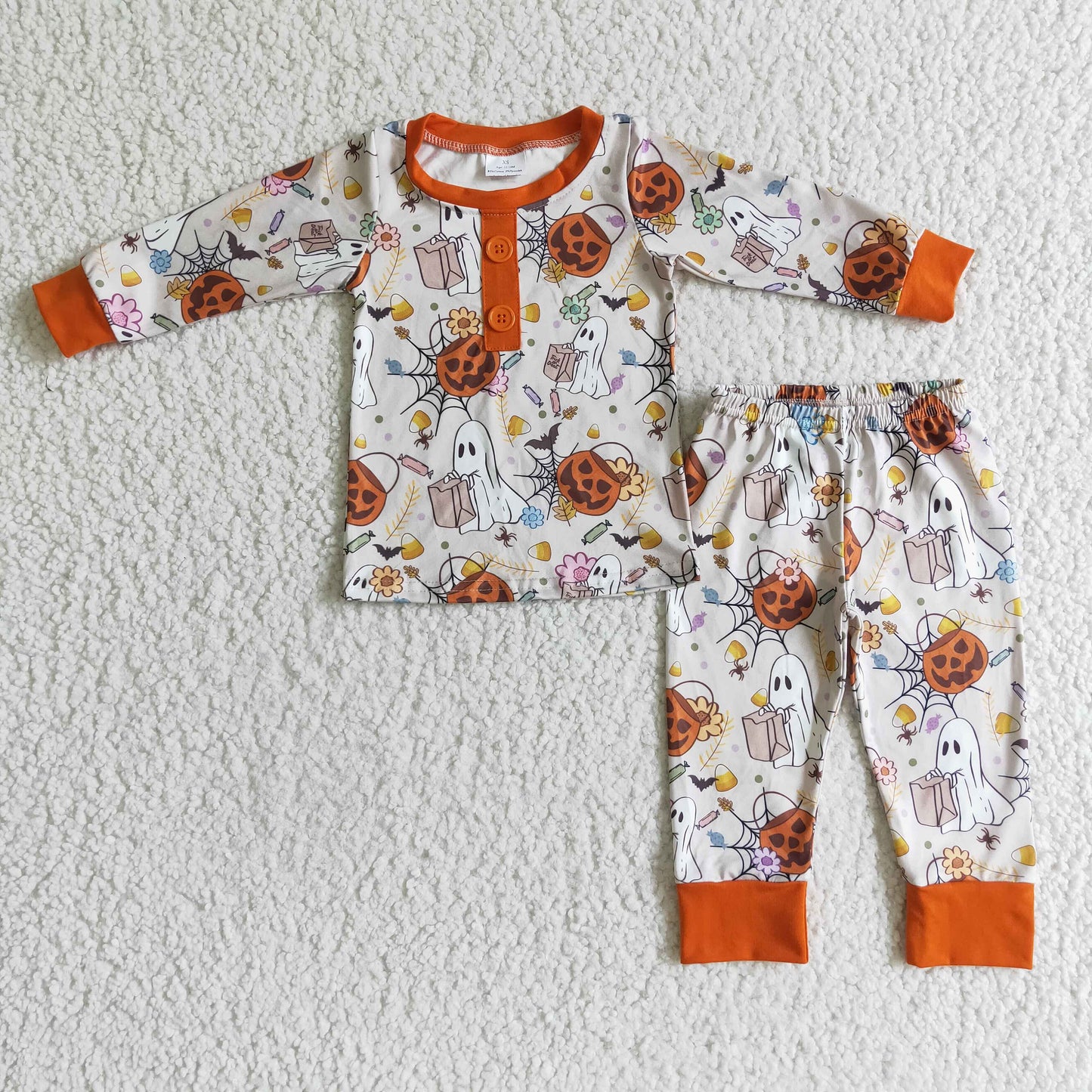 boys Halloween pumpkin Pajamas sets BLP0048