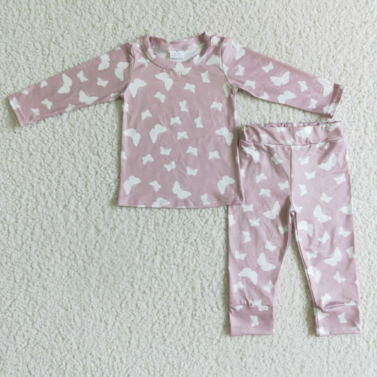 pink long sleeve T-shirt pajamas set