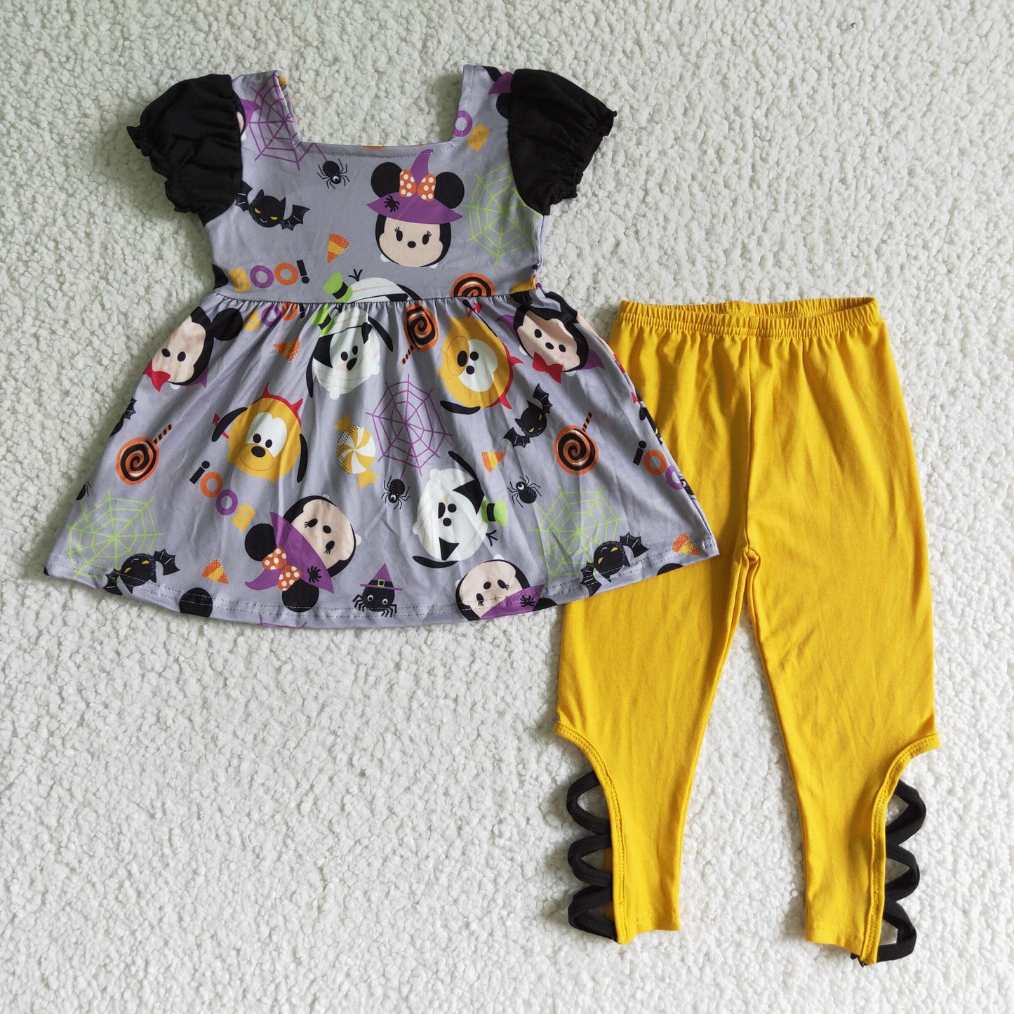 girls Cartoon Tops criss cross leggings sets GSPO0157