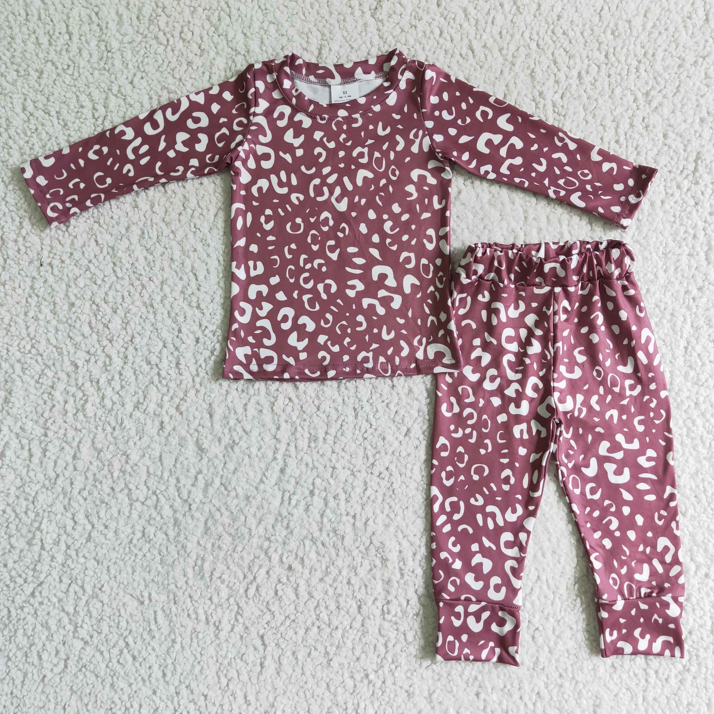 leopard long sleeve T-shirt pajamas set