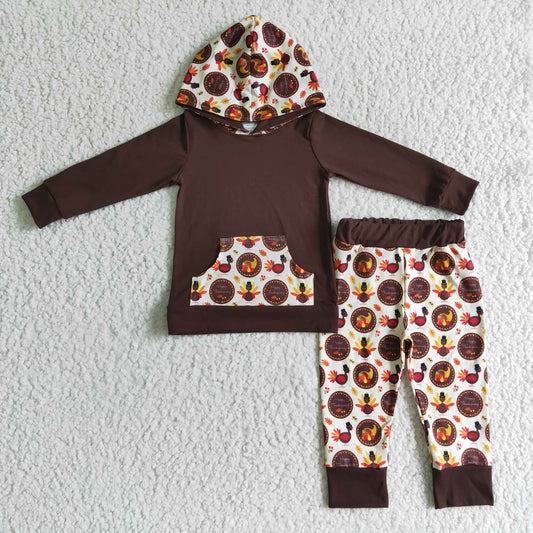 Thanksgiving day Boys long sleeve hoodies Suits BLP0022