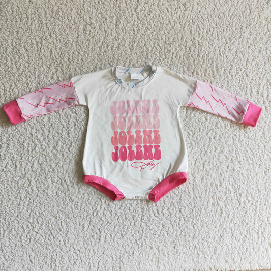 Pink Girls Long Sleeve romper