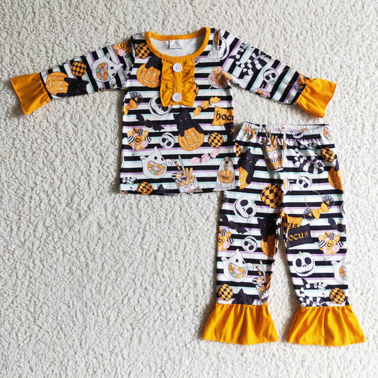 Halloween Girl long sleeve pajamas set GLP0238