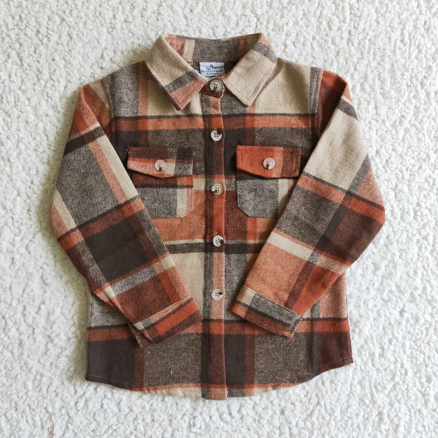 Brown Red Plaid T-shirt