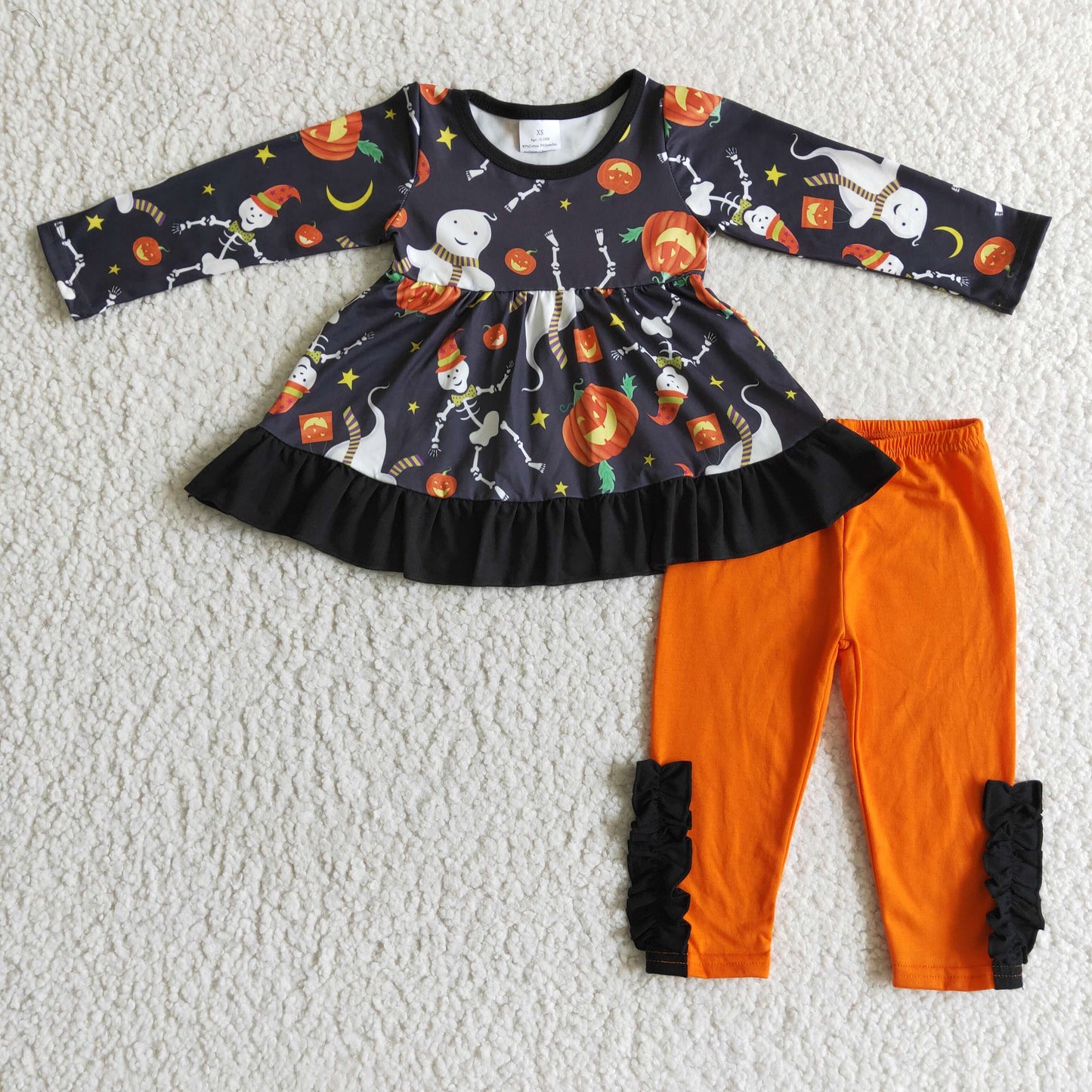 Halloween tunic dress long pants set