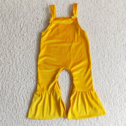 Yellow Velvet Jumpsuit