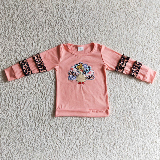 girls turkey embroidered long sleeve Tops GT0040