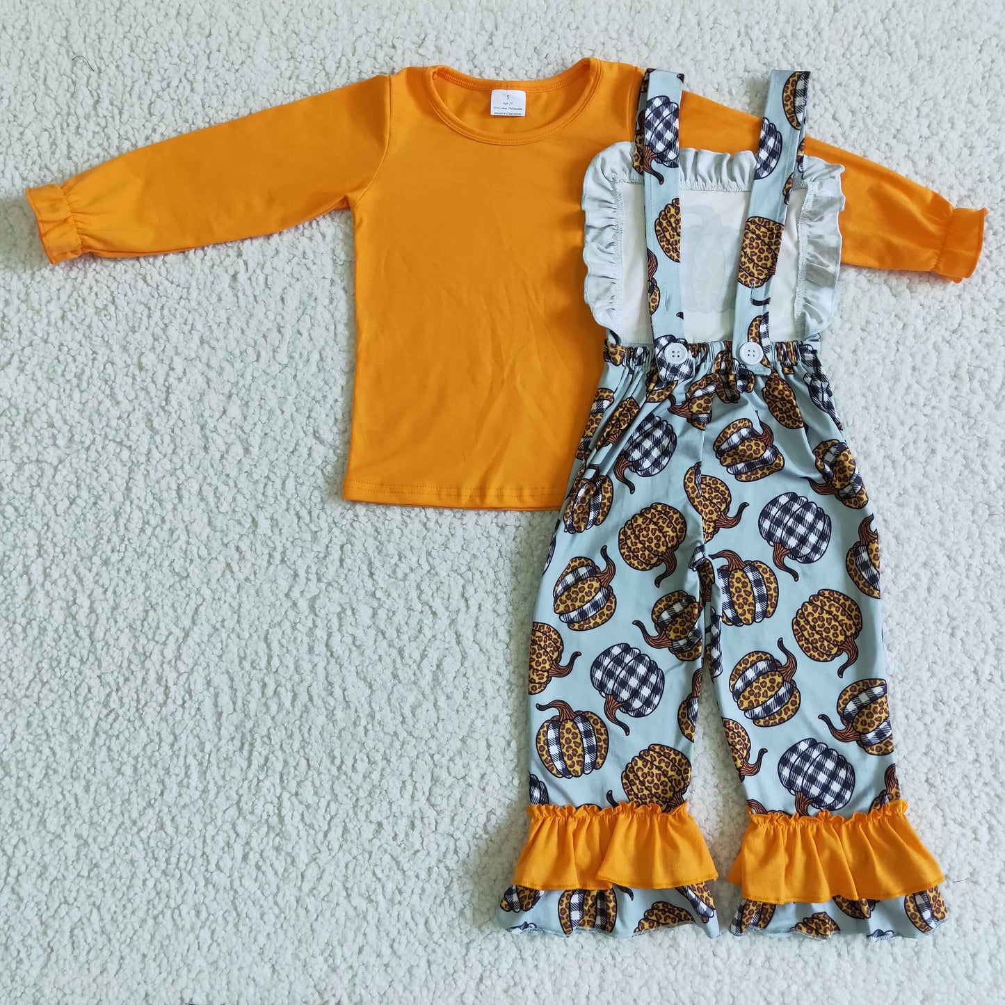 girls Leopard Pumpkin suspender overalls GLP0114