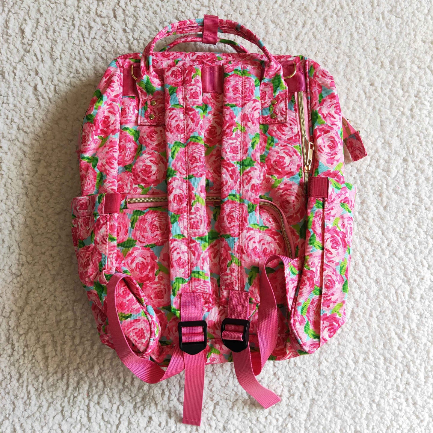 Pink rose school bag