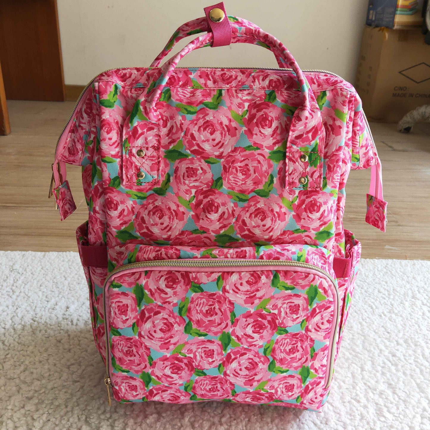 Pink Rose  Backpack