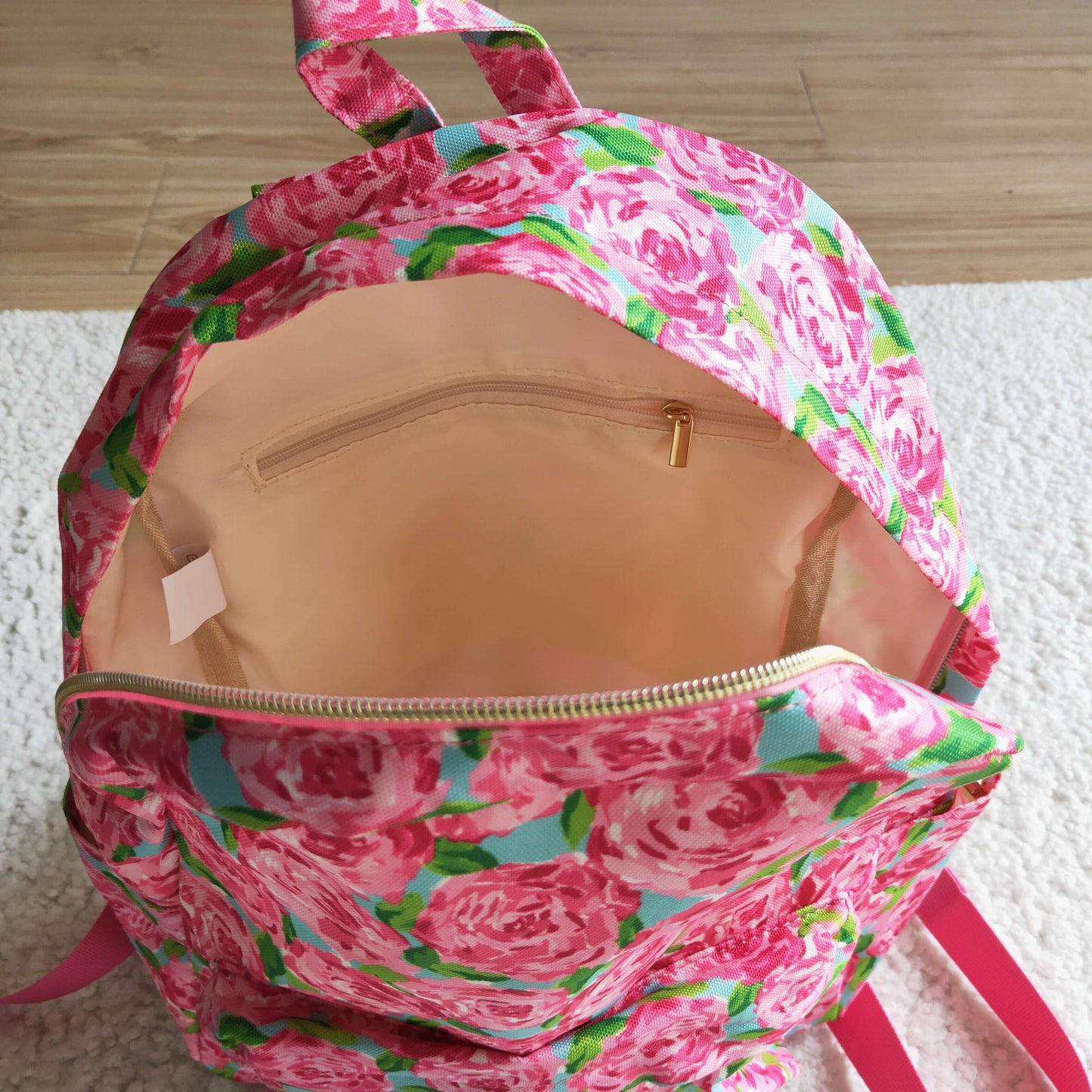 Pink rose school bag