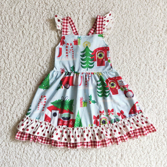 Christmas flutter sleeve dress