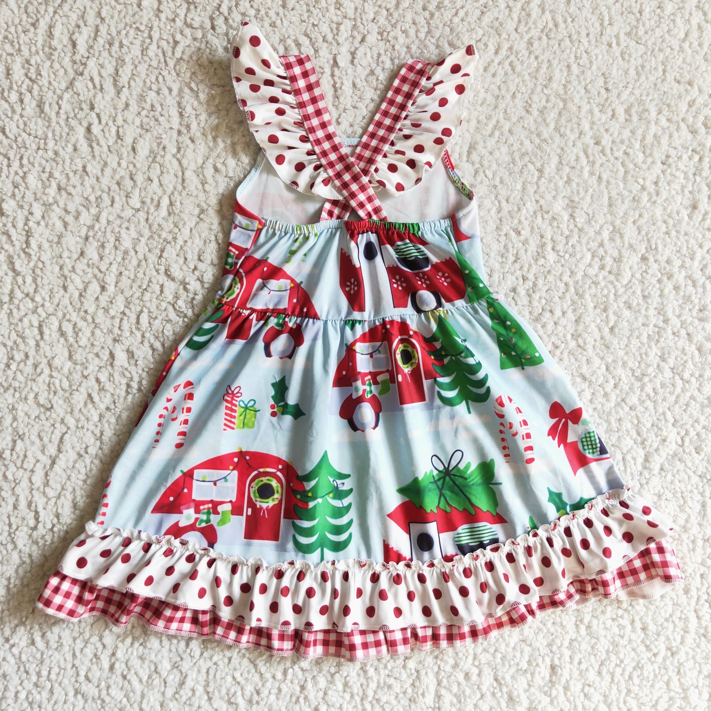 Christmas flutter sleeve dress