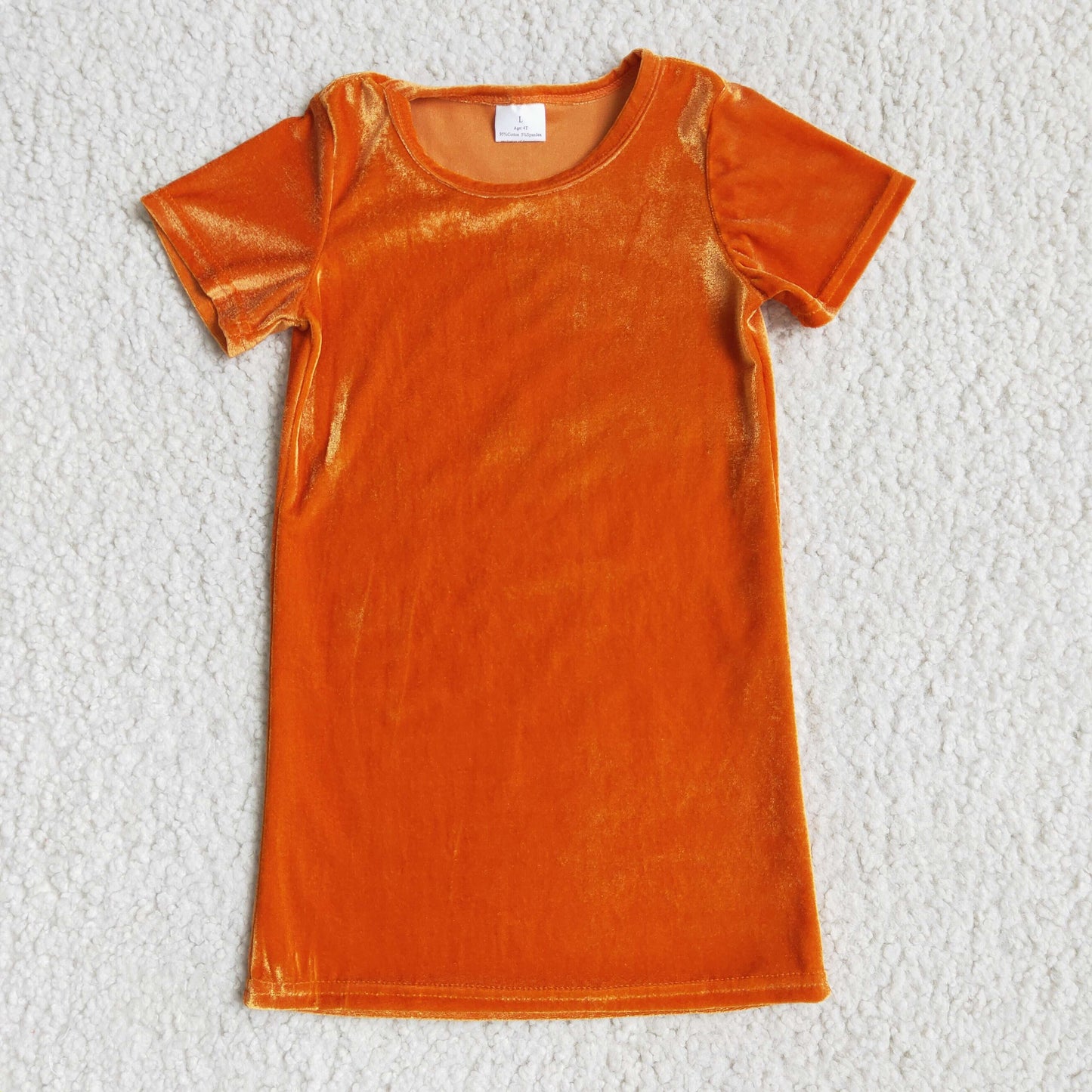 Orange Golden Velvet Girl Dresses