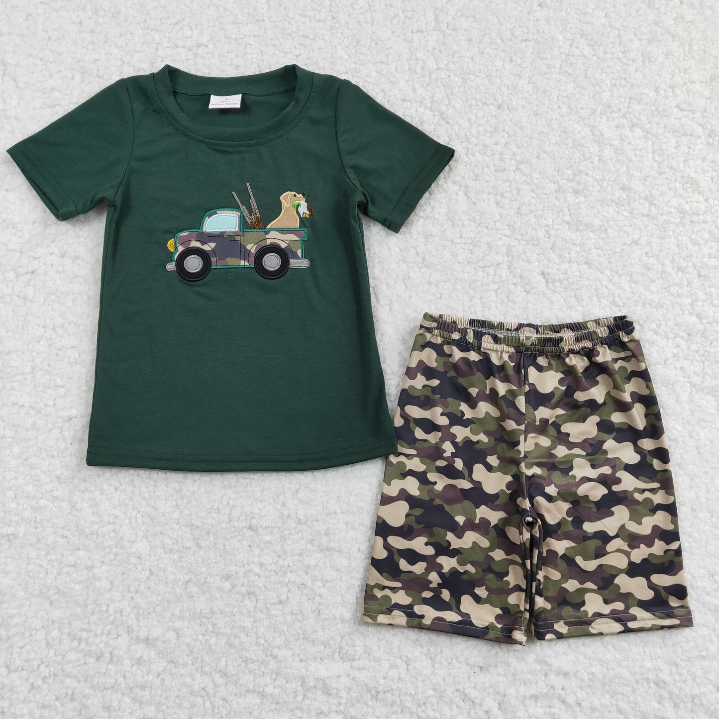 Cartoon Embroidered T-shirt Shorts Set