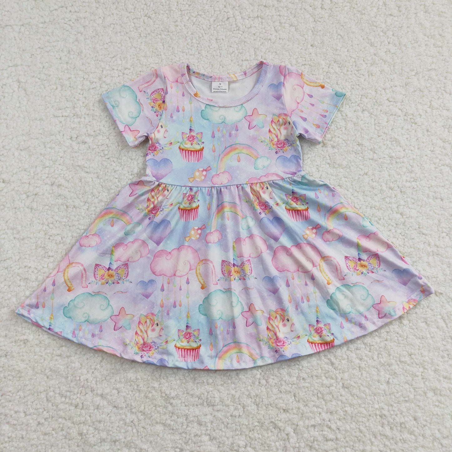 Cartoon unicorn short sleeve Dress GSD0166