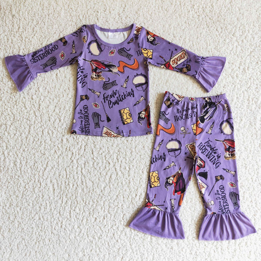 girls Halloween Cartoon pajamas set GLP0100