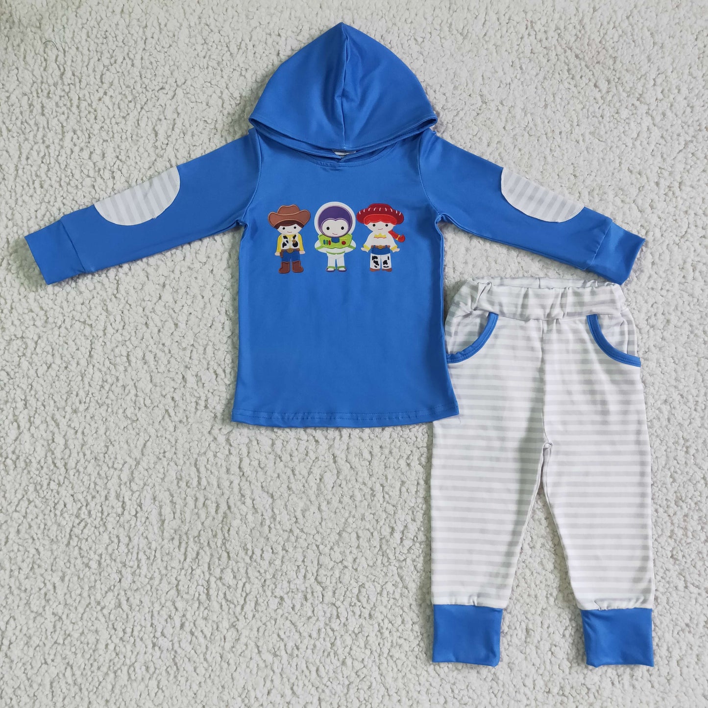 Cartoon hoodie top long pants set