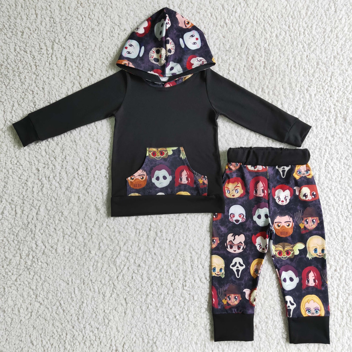 Halloween Boy hoodie Top long pants set